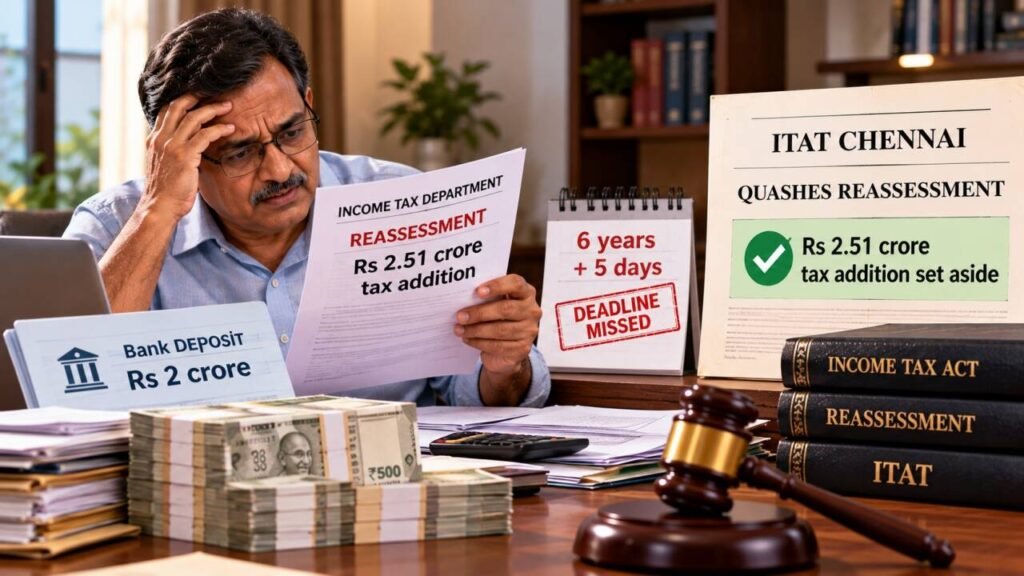 Rs 2 cr deposit, no ITR, Rs 2.51 cr addition; ITAT quashes case due to 5 day delay